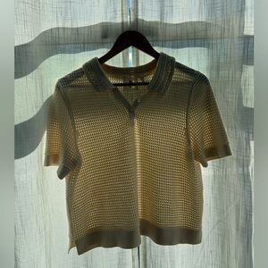 Maje Cream Button Down Knit Top M
